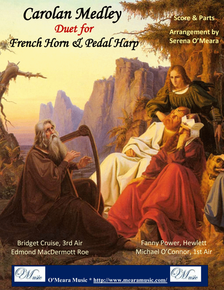 Carolan Medley, Duet for French Horn & Pedal Harp by Turlough O'carolan Horn - Digital Sheet Music