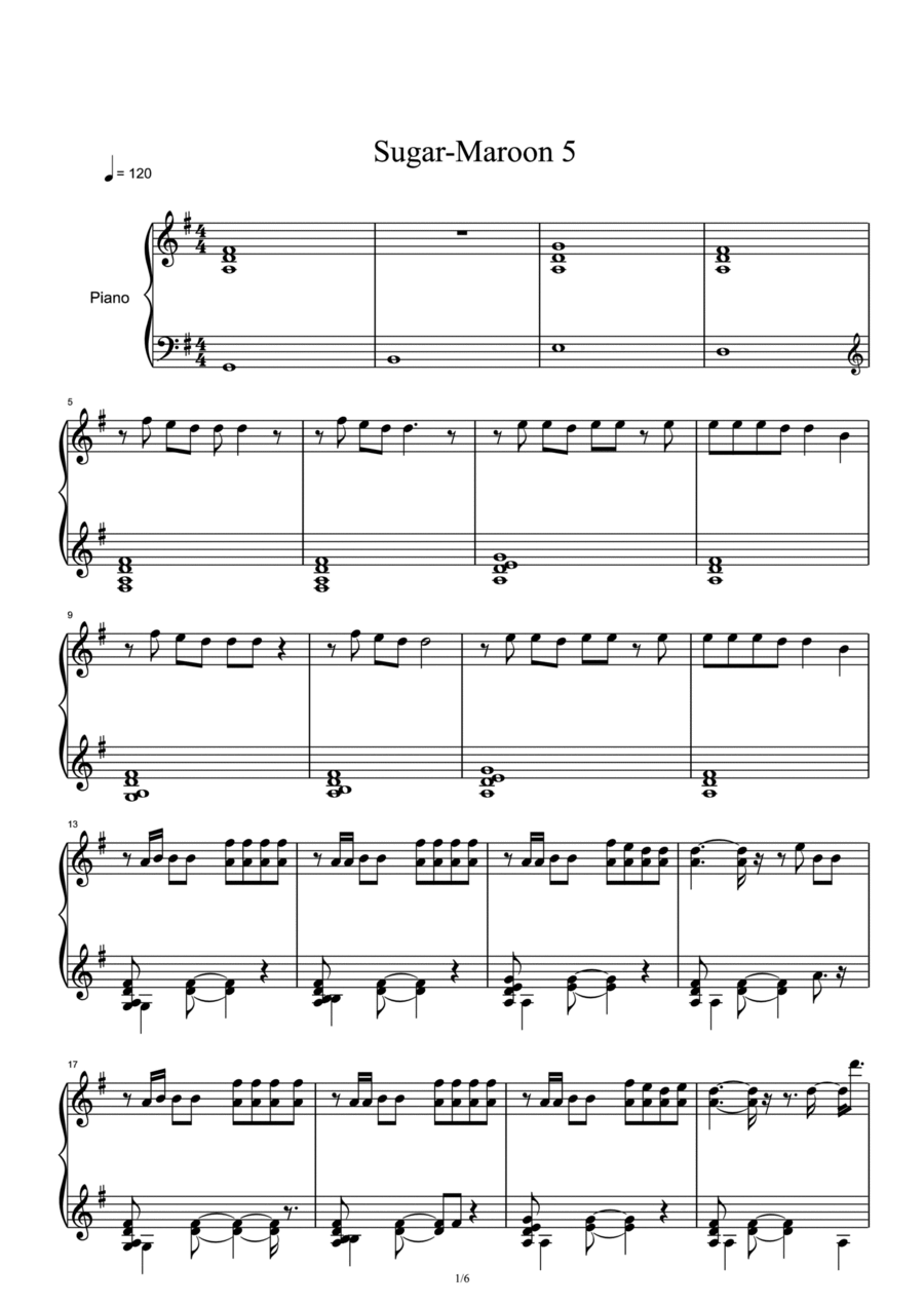 Sugar Sugar Piano Solo scores gallery preview page 1