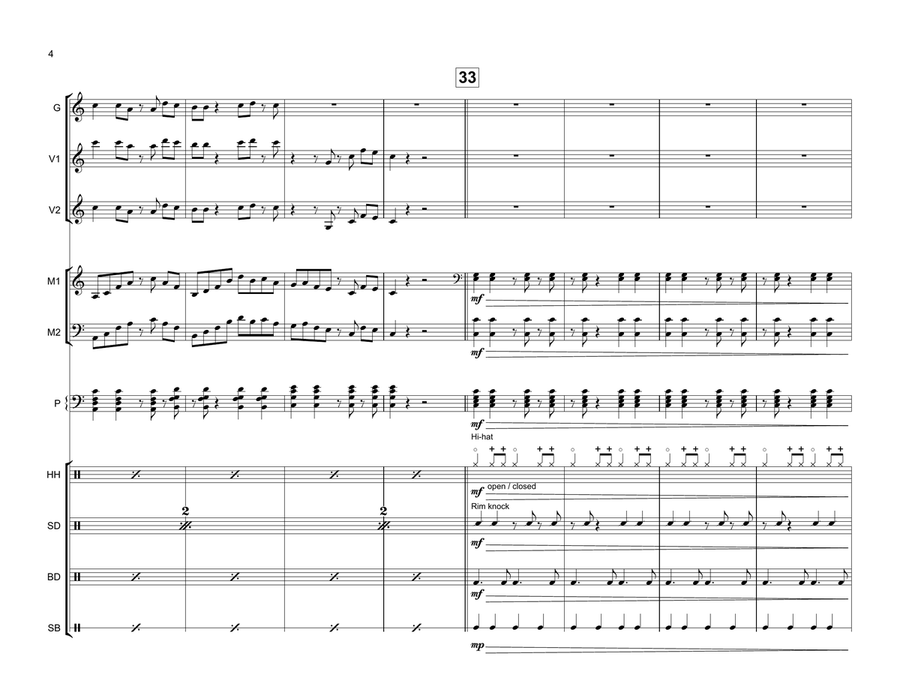 Feliz Navidad Percussion Ensemble scores gallery preview page 4