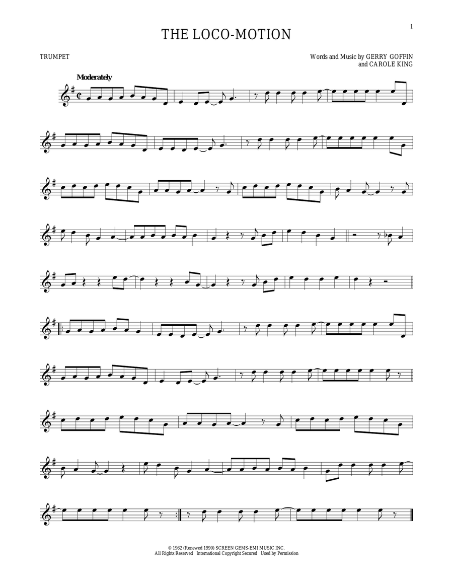 The Loco-Motion The Loco-Motion Trumpet Solo scores gallery preview page 1