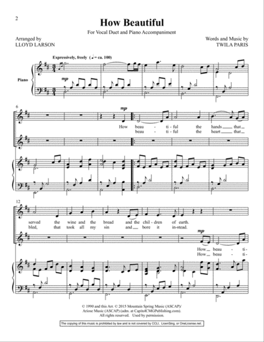 How Beautiful Choir scores gallery preview page 3