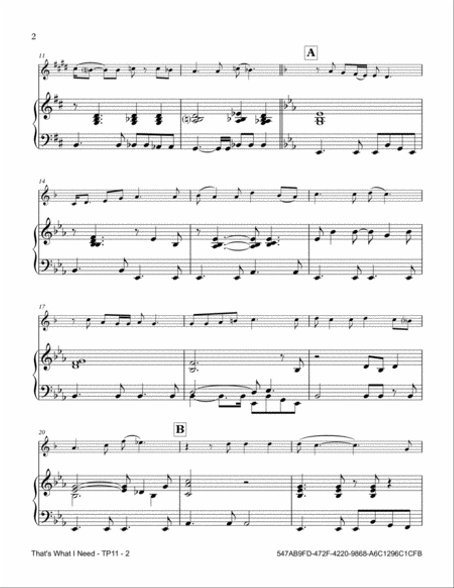 That's What I Need That's What I Need Trumpet Solo scores gallery preview page 2