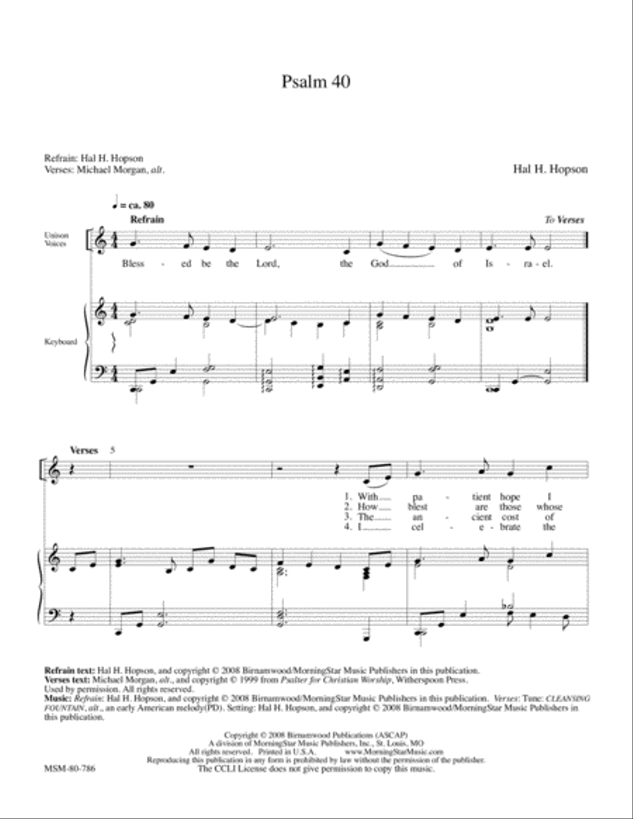 Psalm 40 4-Part scores gallery preview page 1