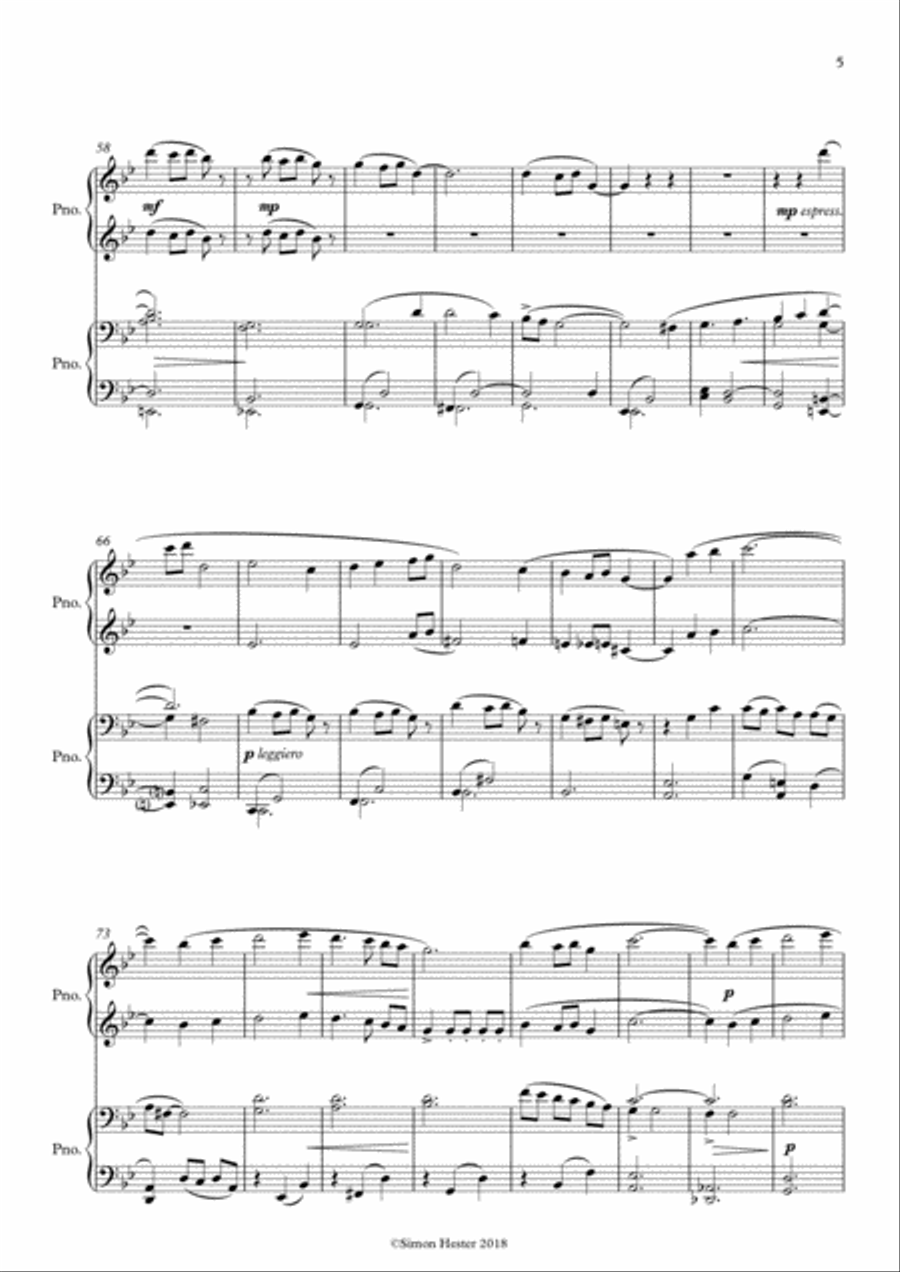 2 Christmas Duets for Piano (4 Hands) Piano Duet scores gallery preview page 5