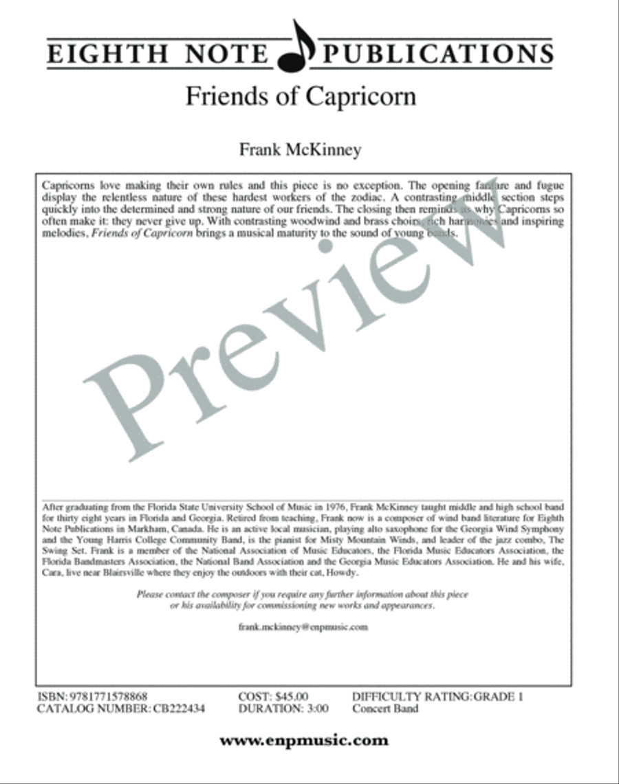 Friends of Capricorn Concert Band scores gallery preview page 3