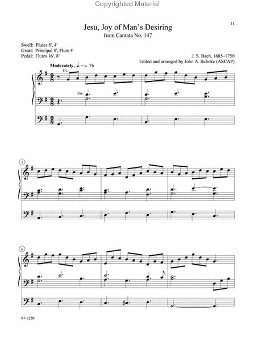 Six Easy Pieces for Weddings or General Use Organ scores gallery preview page 5