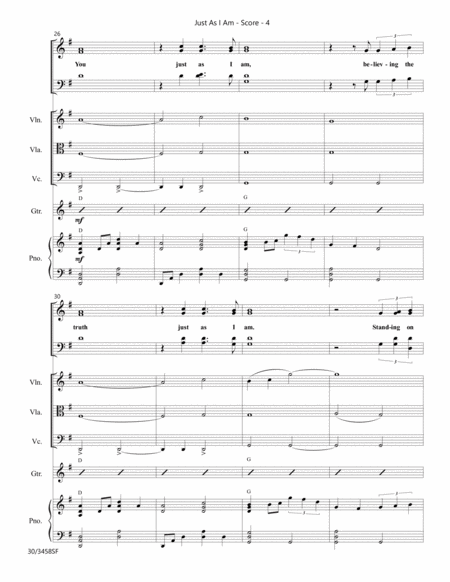 Just As I Am - Instrumental Score and Parts