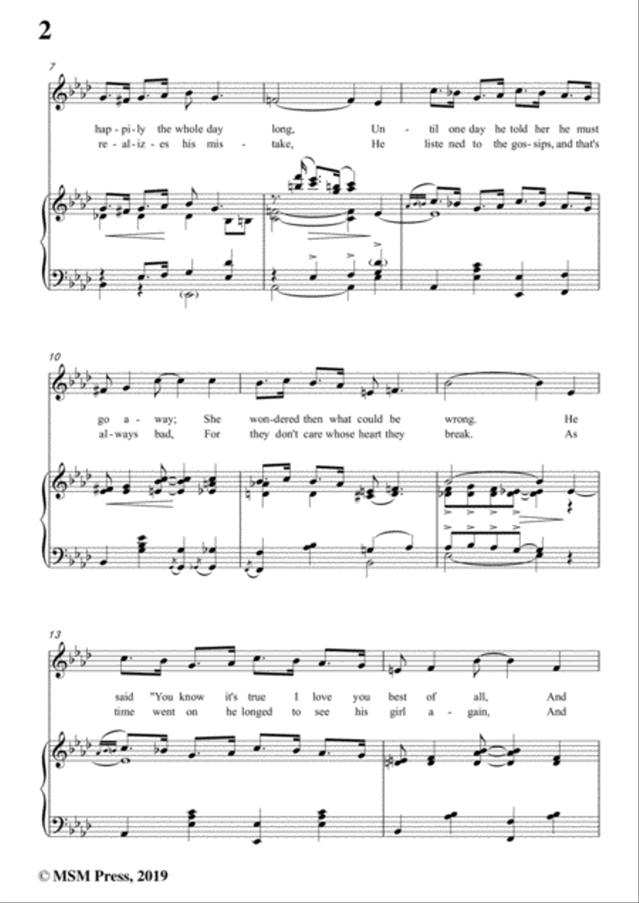 Shelton Brooks-Some of These Days,in A flat Major,for Voice and Piano Voice Solo scores gallery preview page 4