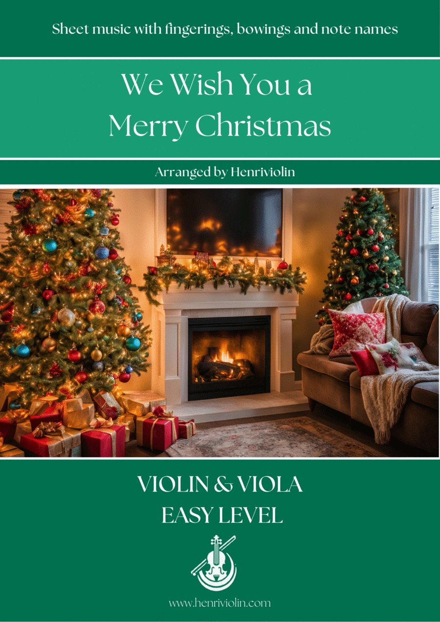 We Wish You a Merry Christmas (VIOLIN AND VIOLA - EASY LEVEL) String Duet scores gallery preview page 1