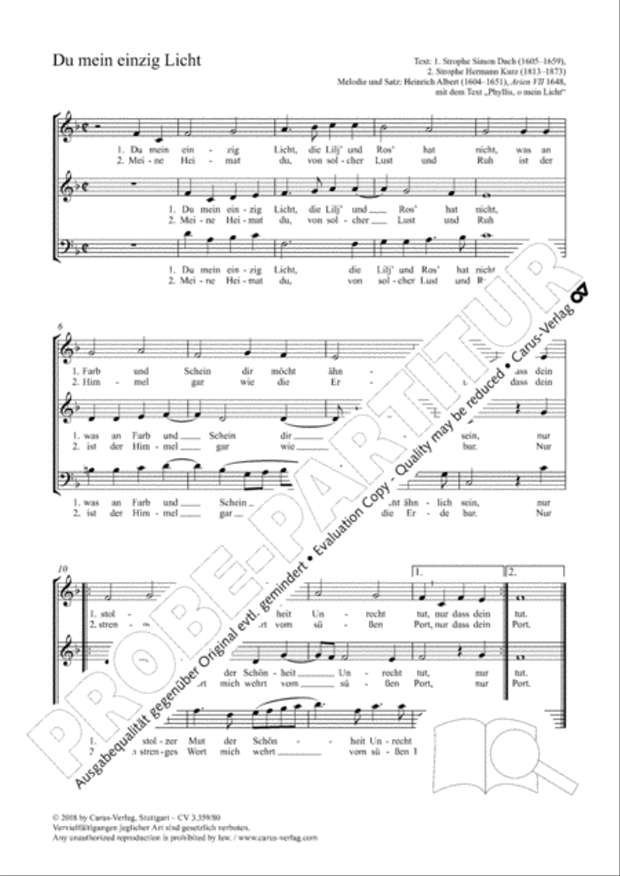 Du mein einzig Licht Du mein einzig Licht 3-Part scores gallery preview page 2