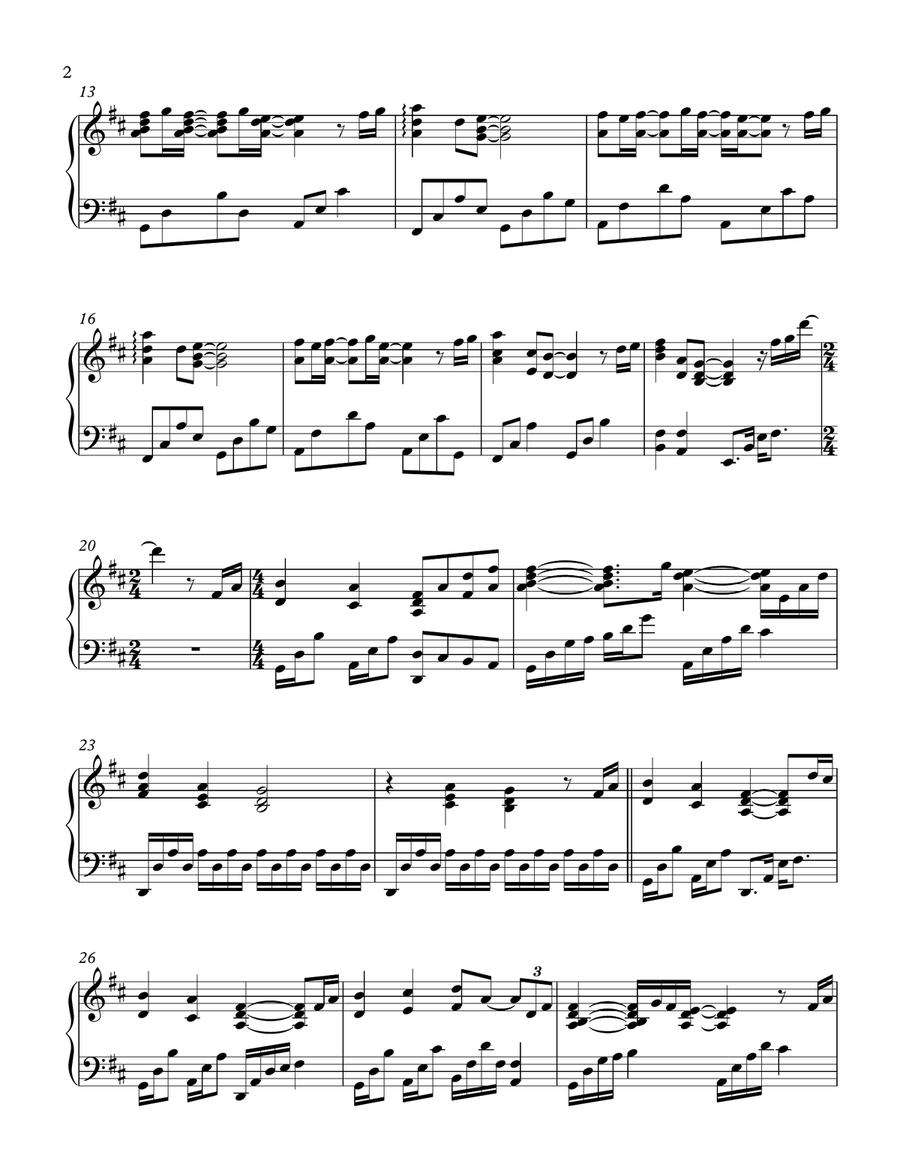 Go The Distance Piano Solo scores gallery preview page 2