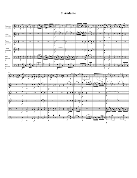 Divertimento, K.213 (arrangement for 6 recorders)