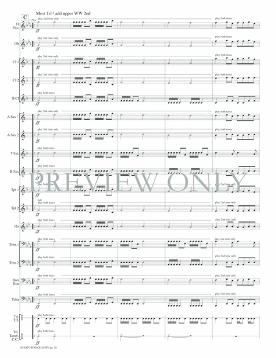 Susato Dance Suite (from Danserye) Concert Band scores gallery preview page 29