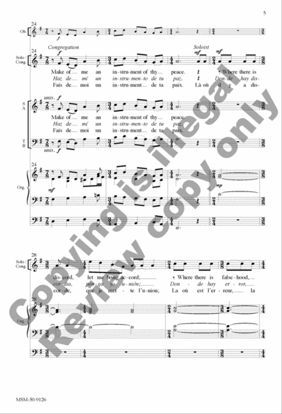 Peace Prayer of St. Francis 4-Part scores gallery preview page 15