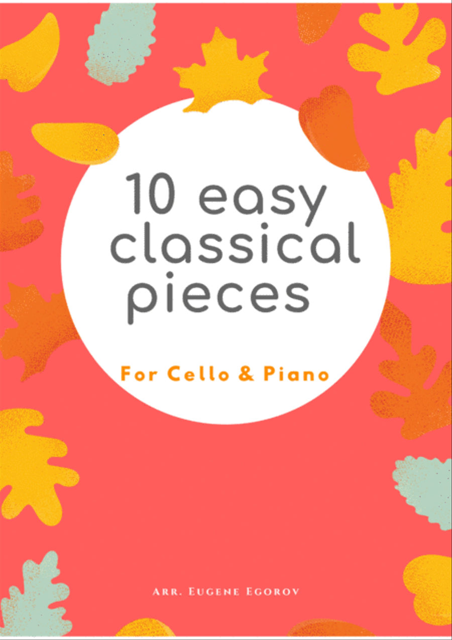10 Easy Classical Pieces For Cello & Piano Piano scores gallery preview page 1