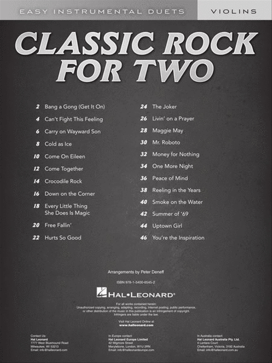 Classic Rock for Two Violins Violin scores gallery preview page 3