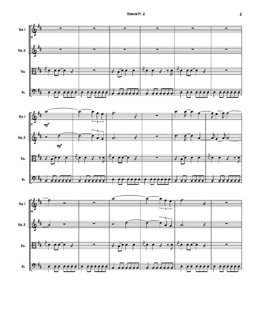 Vermillion Vermillion String Quartet scores gallery preview page 5