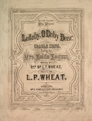 Book cover for Lullaby, O Baby Dear. Cradle Song