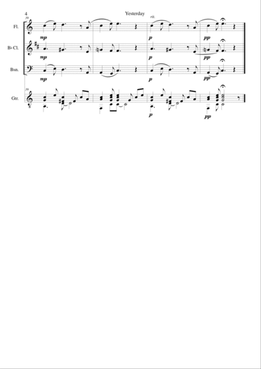 Yesterday Flute scores gallery preview page 4