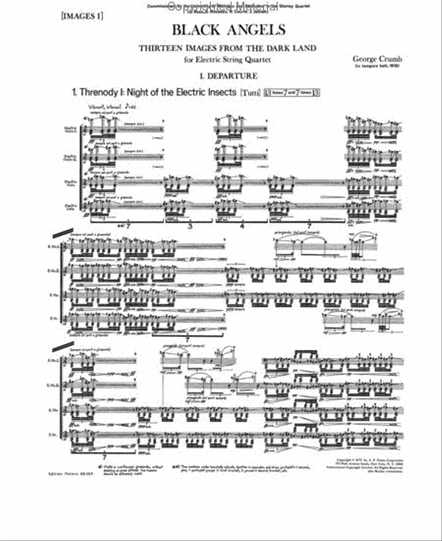 Black Angels - Thirteen Images from the Dark Land (Images I) String Quartet scores gallery preview page 2