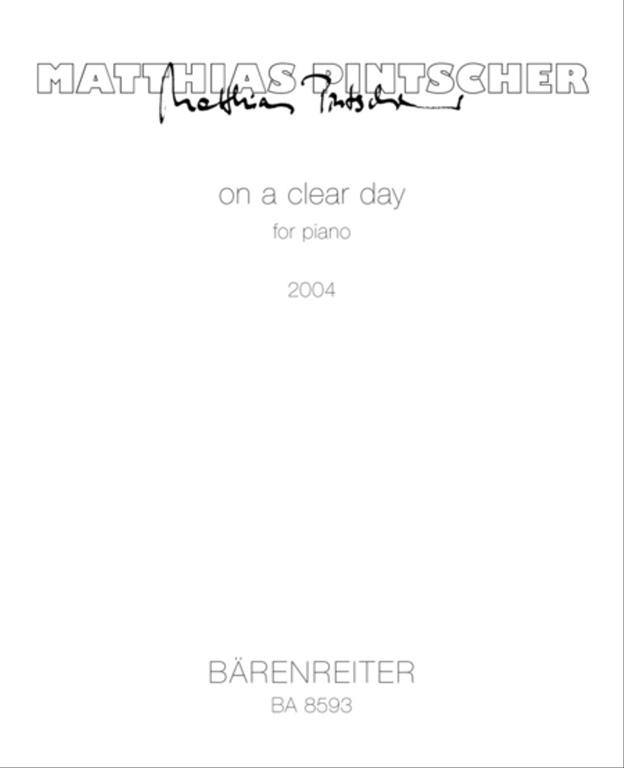 On a clear day for Piano Piano Solo scores gallery preview page 1