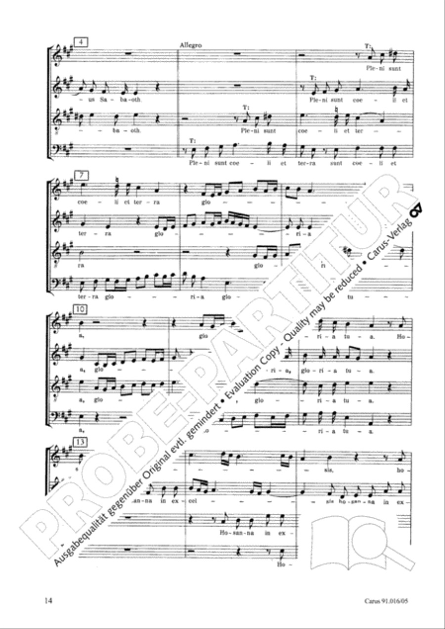 Missa in A Major Missa in A Major 4-Part scores gallery preview page 14