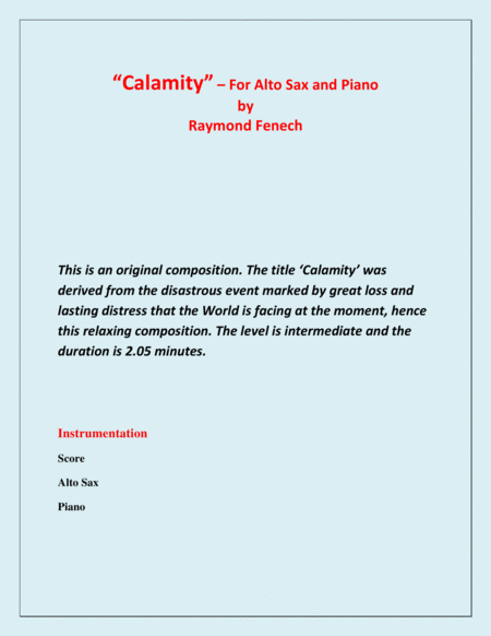 Calamity - For Alto Sax and Piano image number null