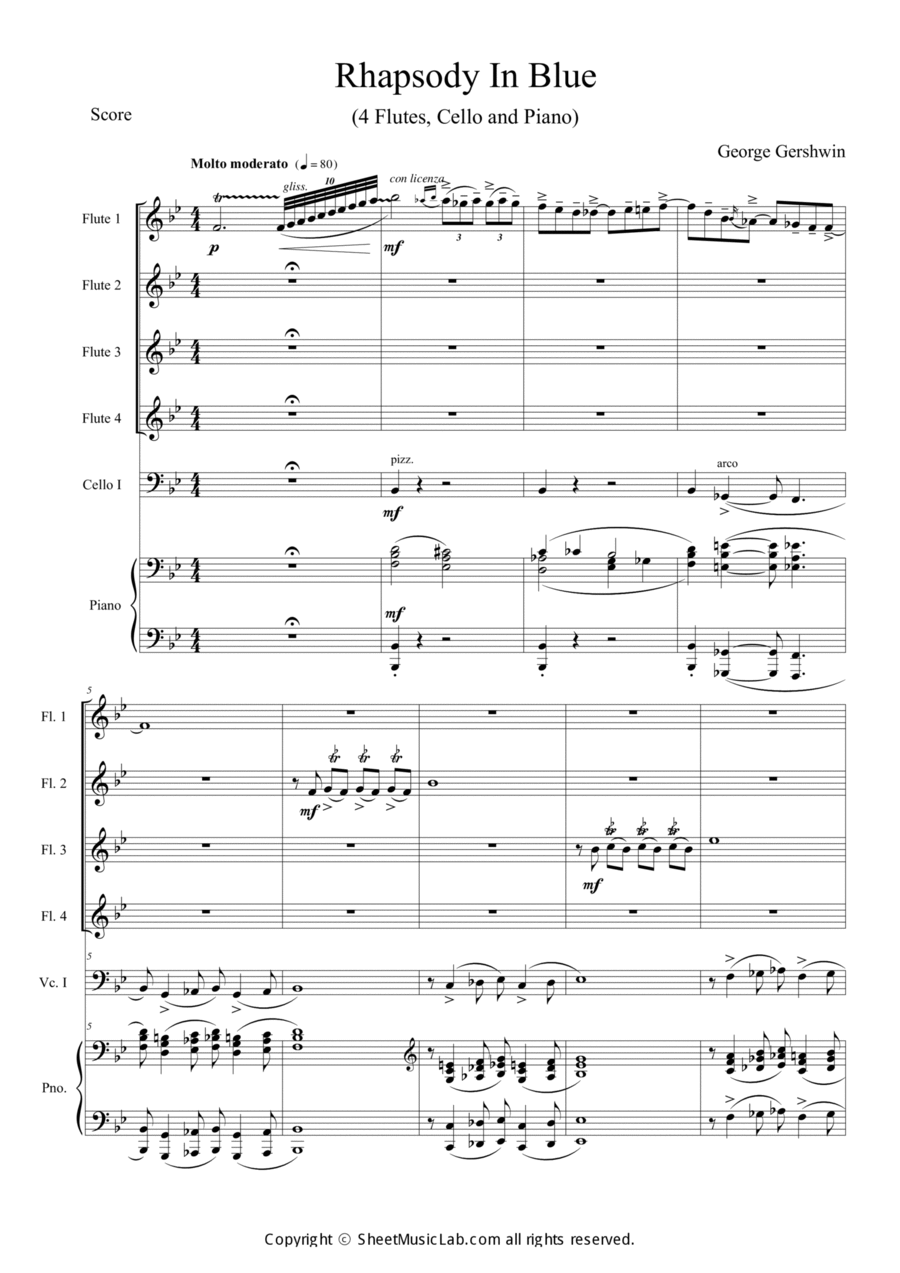 Rhapsody in Blue Rhapsody in Blue Flute scores gallery preview page 1