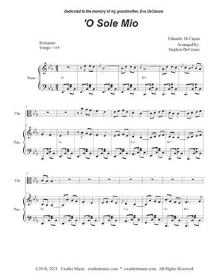 O Sole Mio (Viola solo and Piano)