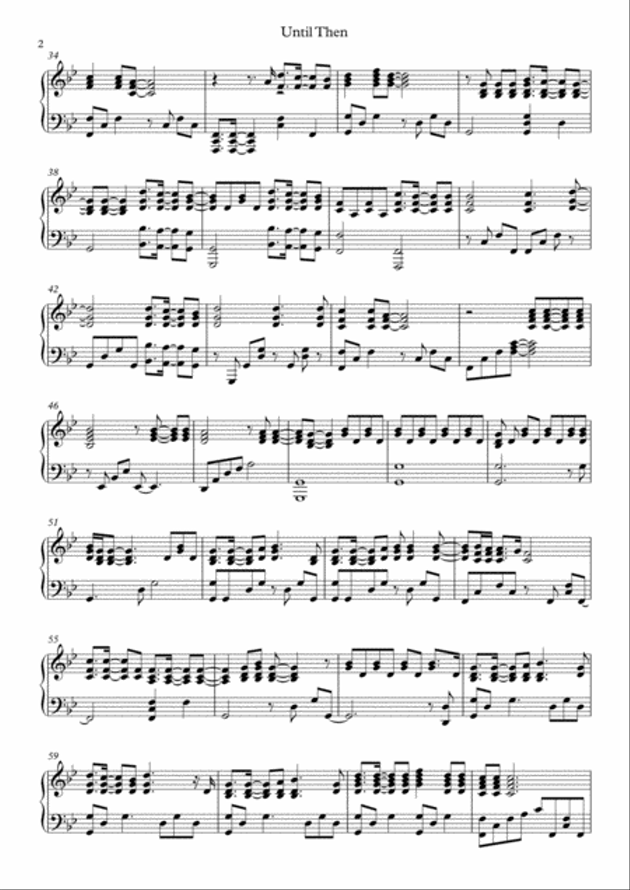 Until Then Piano Solo scores gallery preview page 2