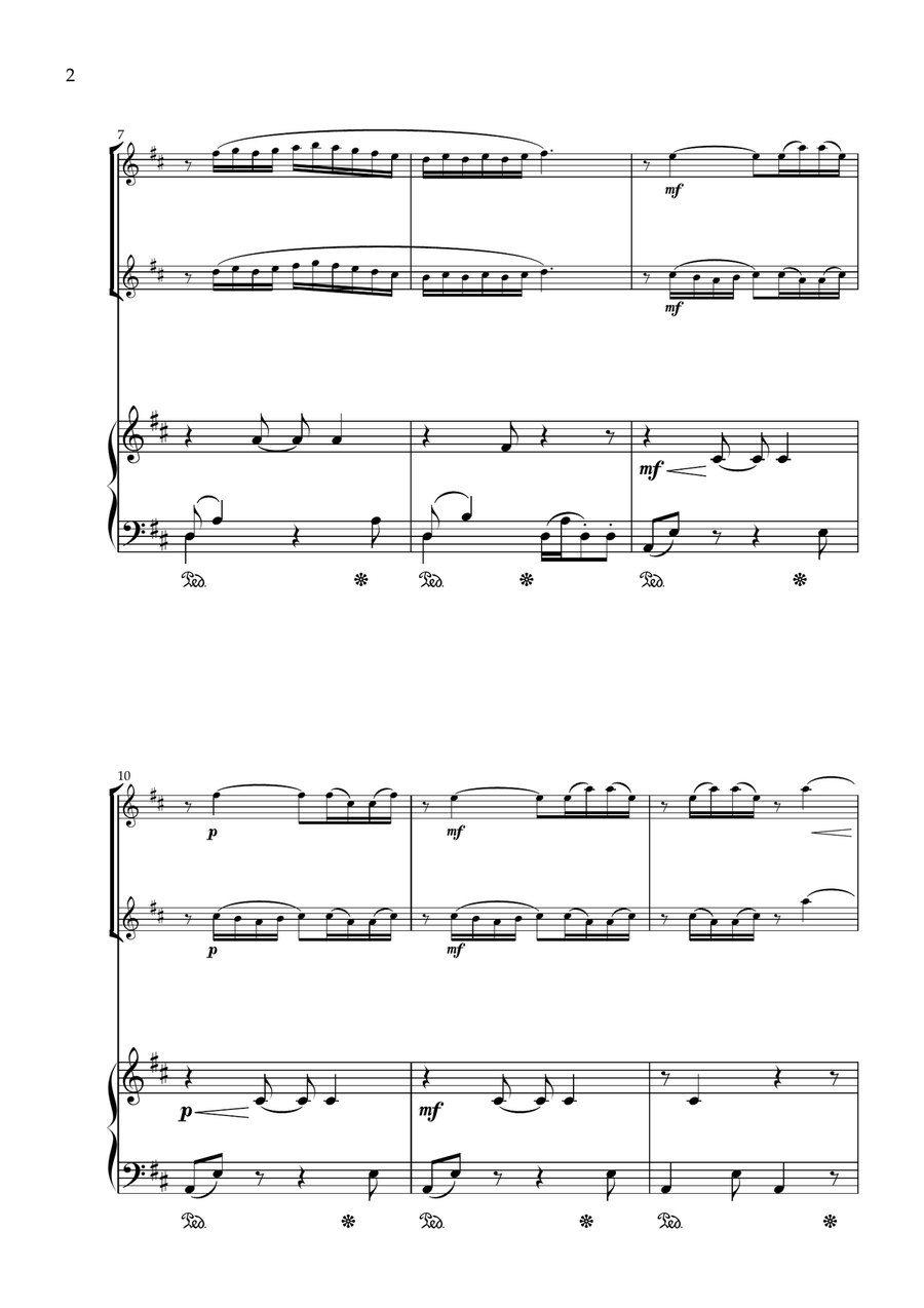 Flower Duet arranged for Flute Duet Flute Duet scores gallery preview page 4