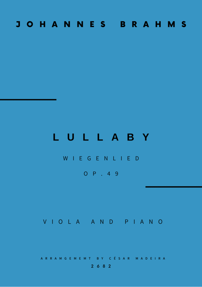 Brahms' Lullaby - Viola and Piano (Full Score and Parts) image number null