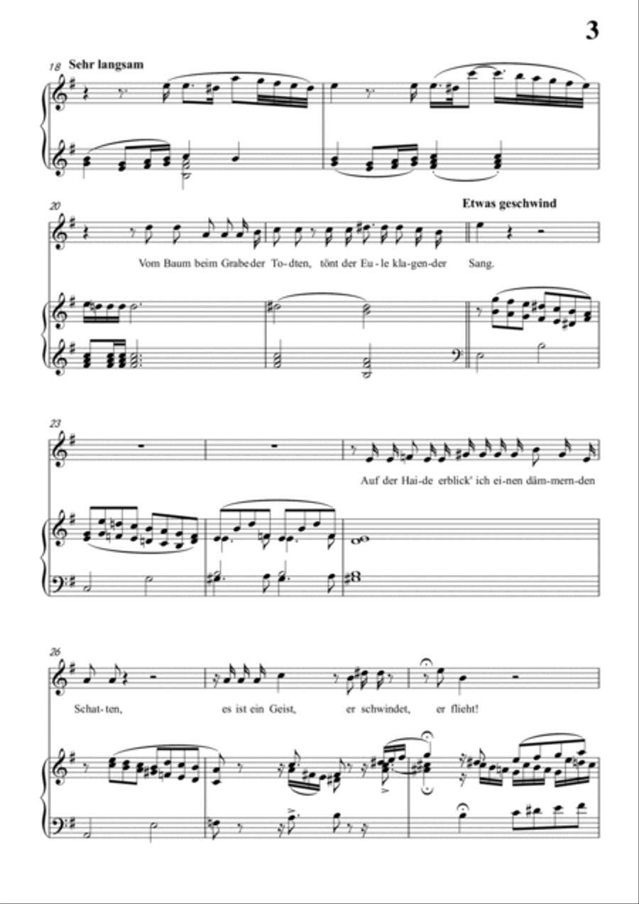 Schubert-Die Nacht in #G minor,D.534,for Vocal and Piano Voice scores gallery preview page 4