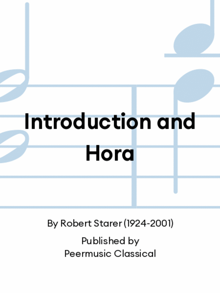 Introduction and Hora Chamber Music scores gallery preview page 1