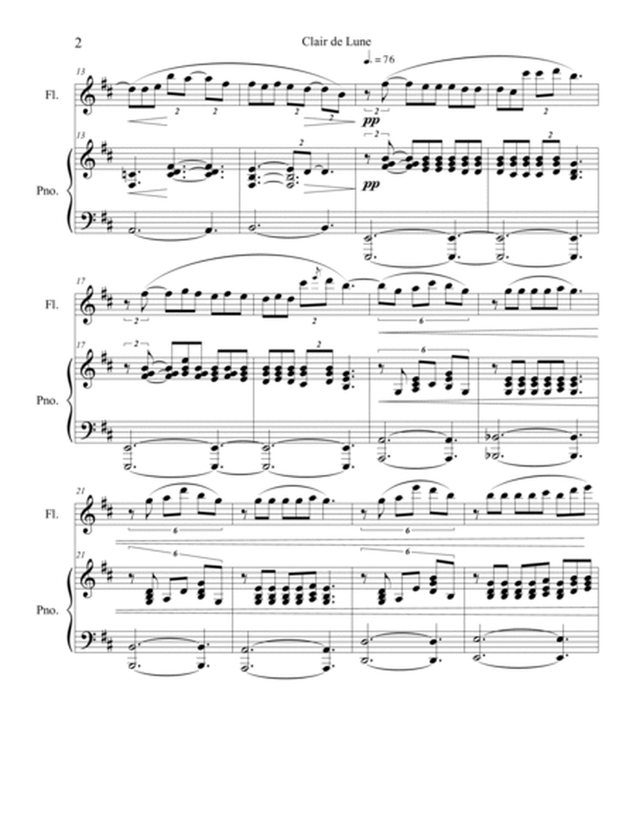 Clair de Lune (Flute Solo) with piano accompaniment image number null