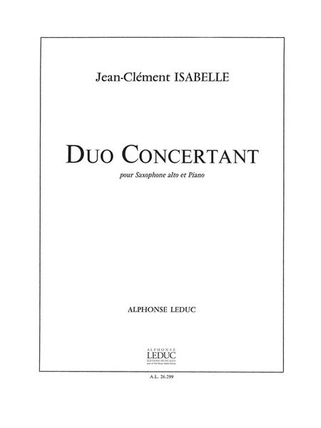 Duo Concertant (saxophone-alto & Piano)