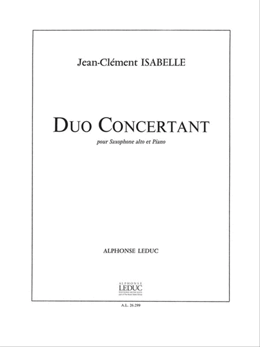 Duo Concertant (saxophone-alto & Piano)