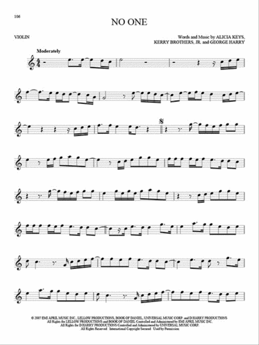 101 Hit Songs Violin Solo scores gallery preview page 5