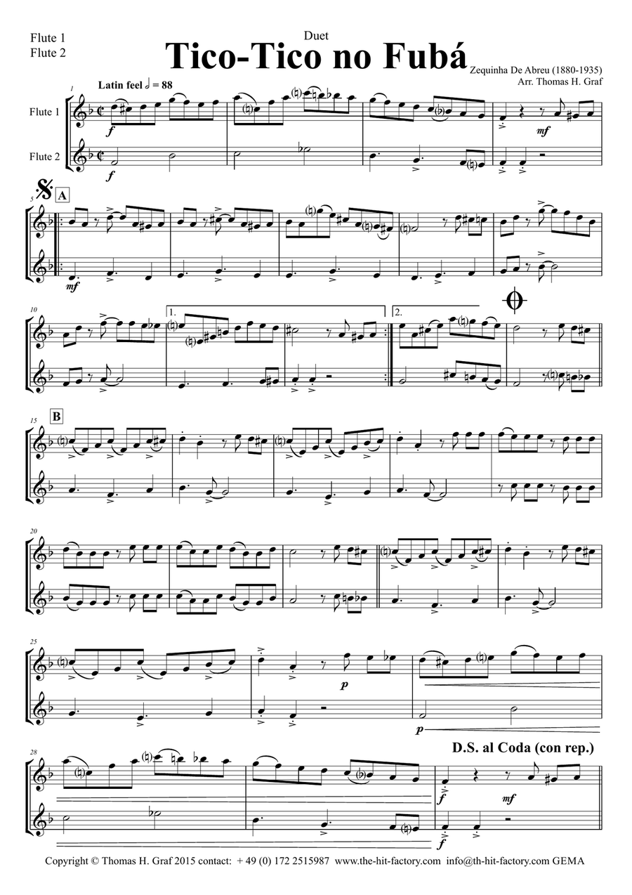 Tico-Tico no Fubá - Choro - Duet Flute Flute Duet scores gallery preview page 5