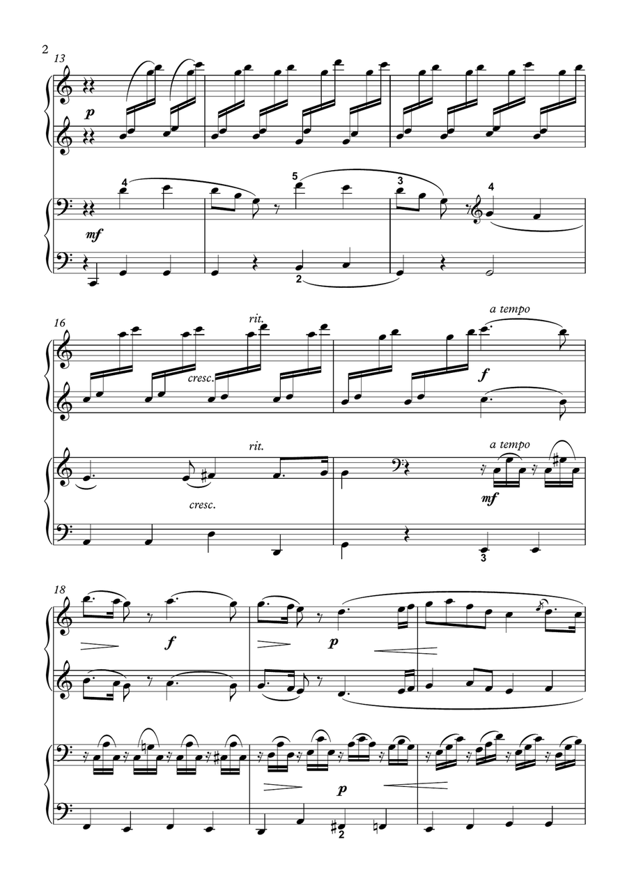 Deutschlandlied The song of Germany piano duet 1 Piano, 4-Hands scores gallery preview page 2