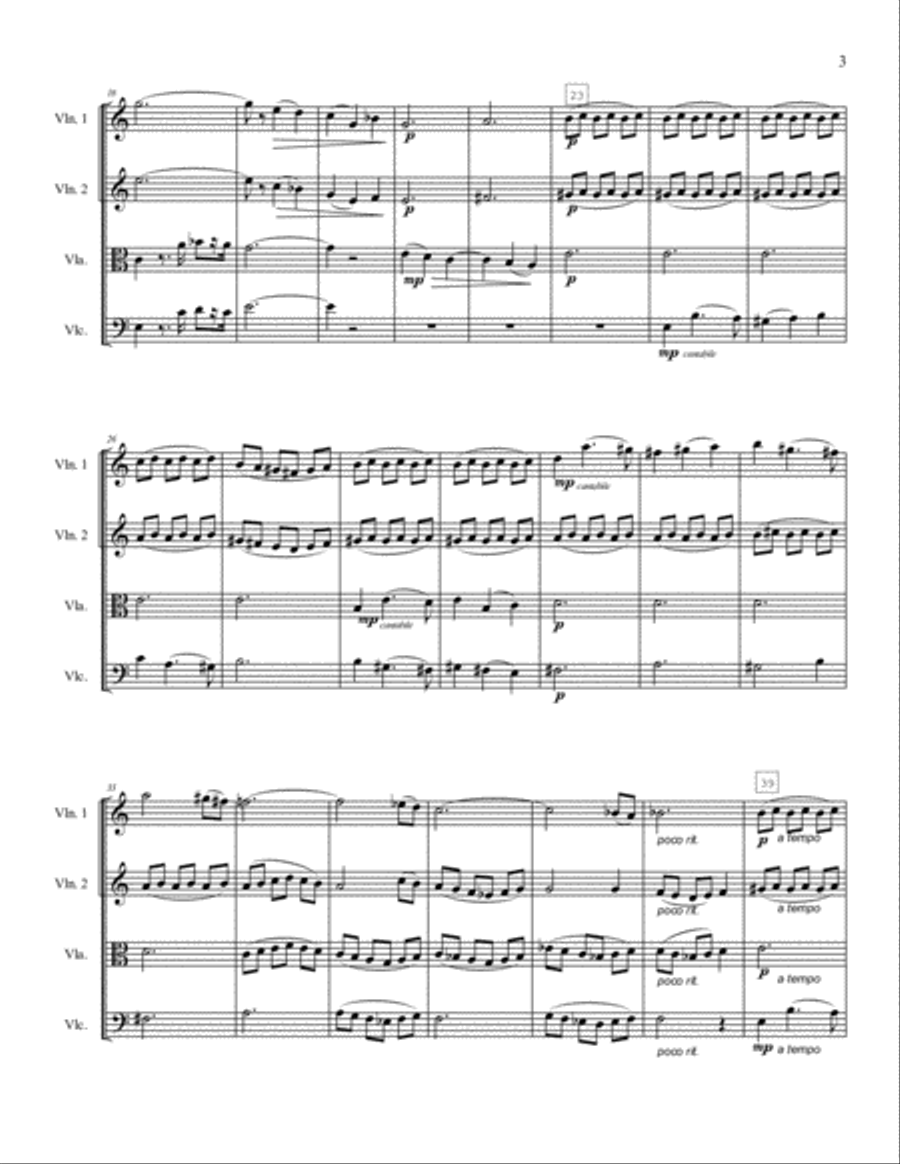 String Quartet No. I String Quartet No. I String Quartet scores gallery preview page 3