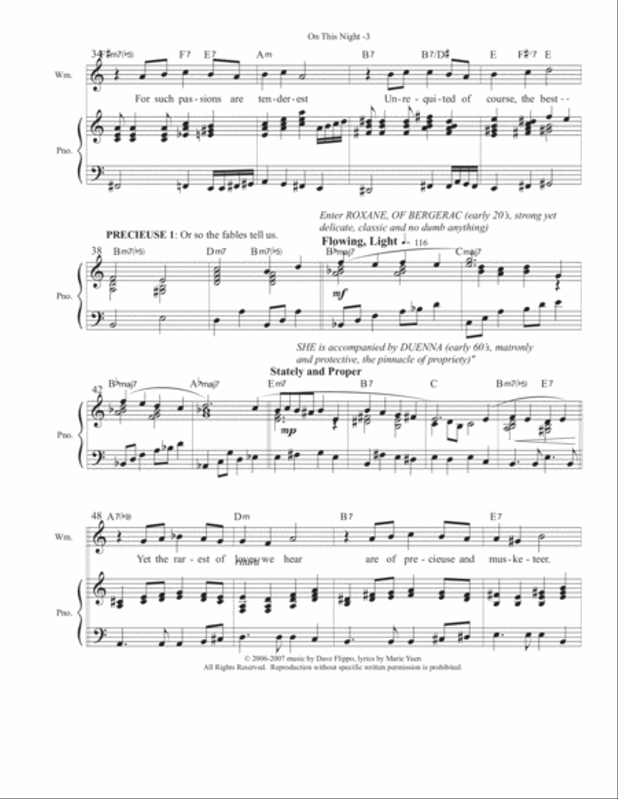 ENSEMBLE COLLECTION - Three ensemble pieces from Roxane, of Bergerac - a full length musical Voice scores gallery preview page 4