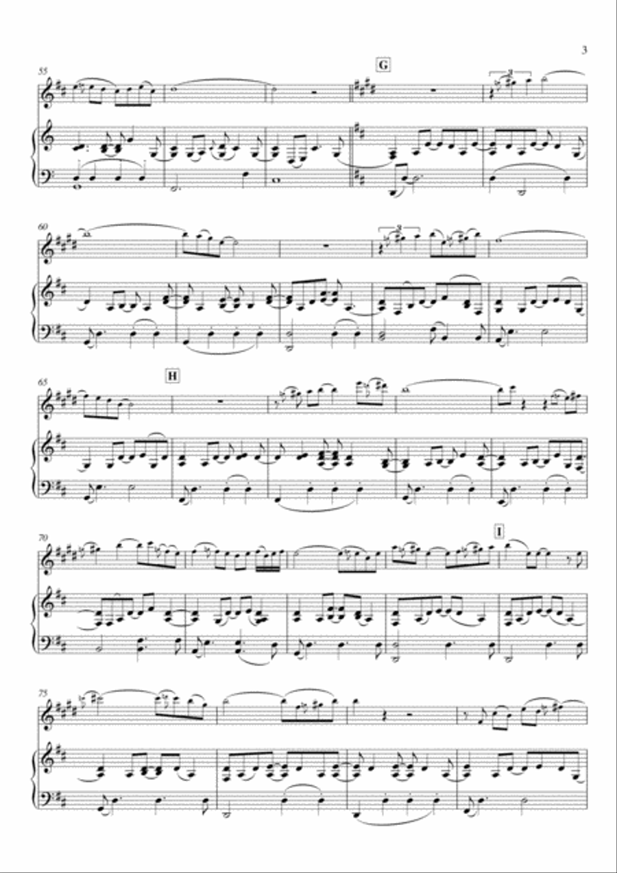 Nearer my God to Thee (piano & soprano sax) Soprano Saxophone scores gallery preview page 3