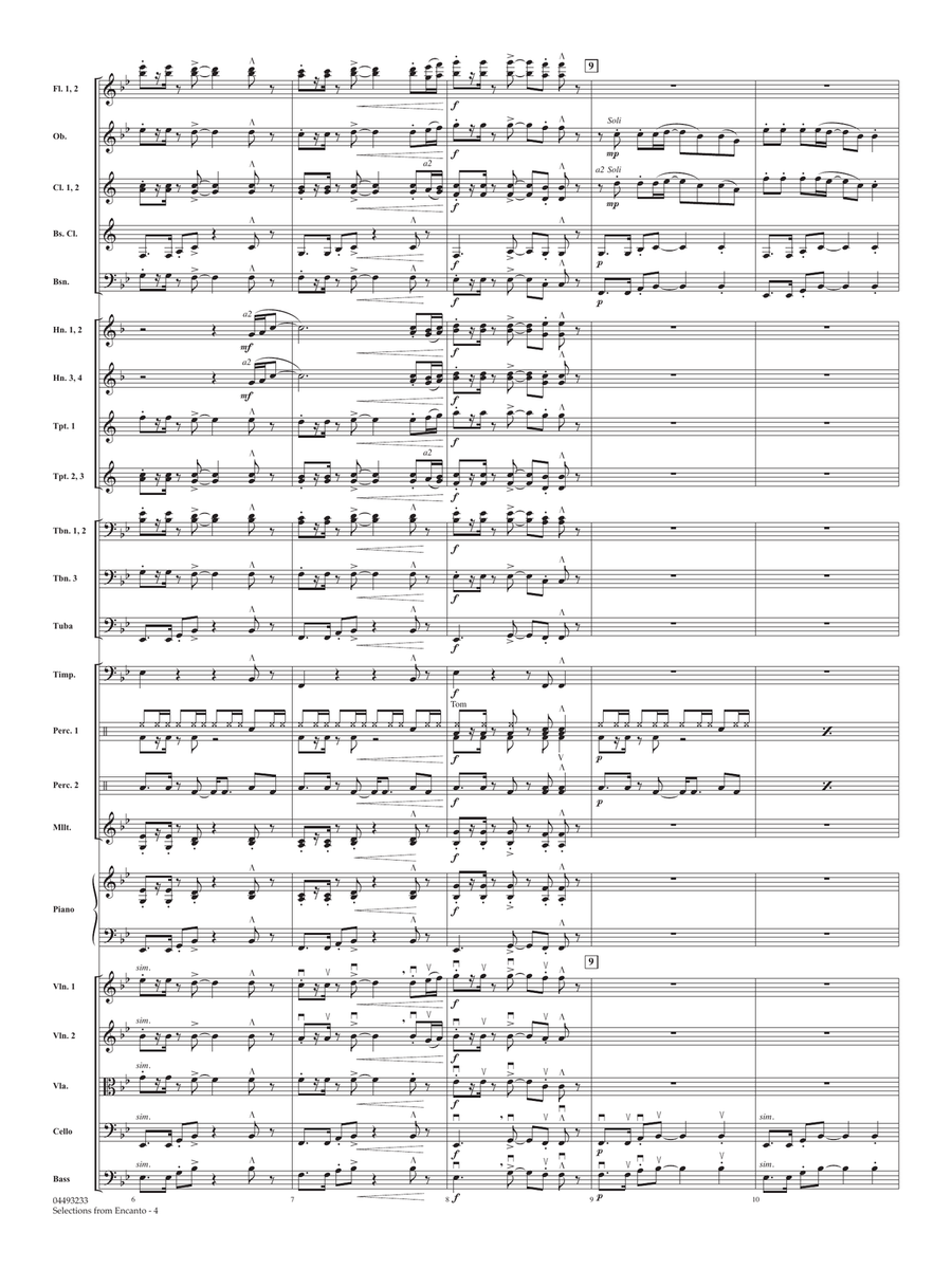 Selections from Encanto (arr. Sean O'Loughlin) - Conductor Score (Full Score) Full Orchestra scores gallery preview page 4