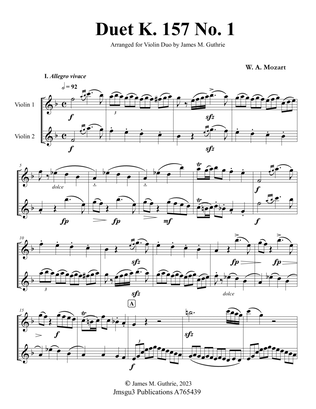 Mozart: Duet K. 157 No. 1 for Violin Duo