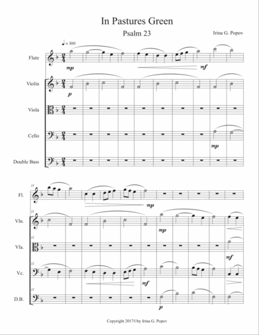 In Pastures Green. Psalm 23. A Cappella scores gallery preview page 3