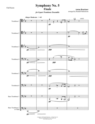 Book cover for Symphony No. 5 Finale for 8-part Trombone Ensemble