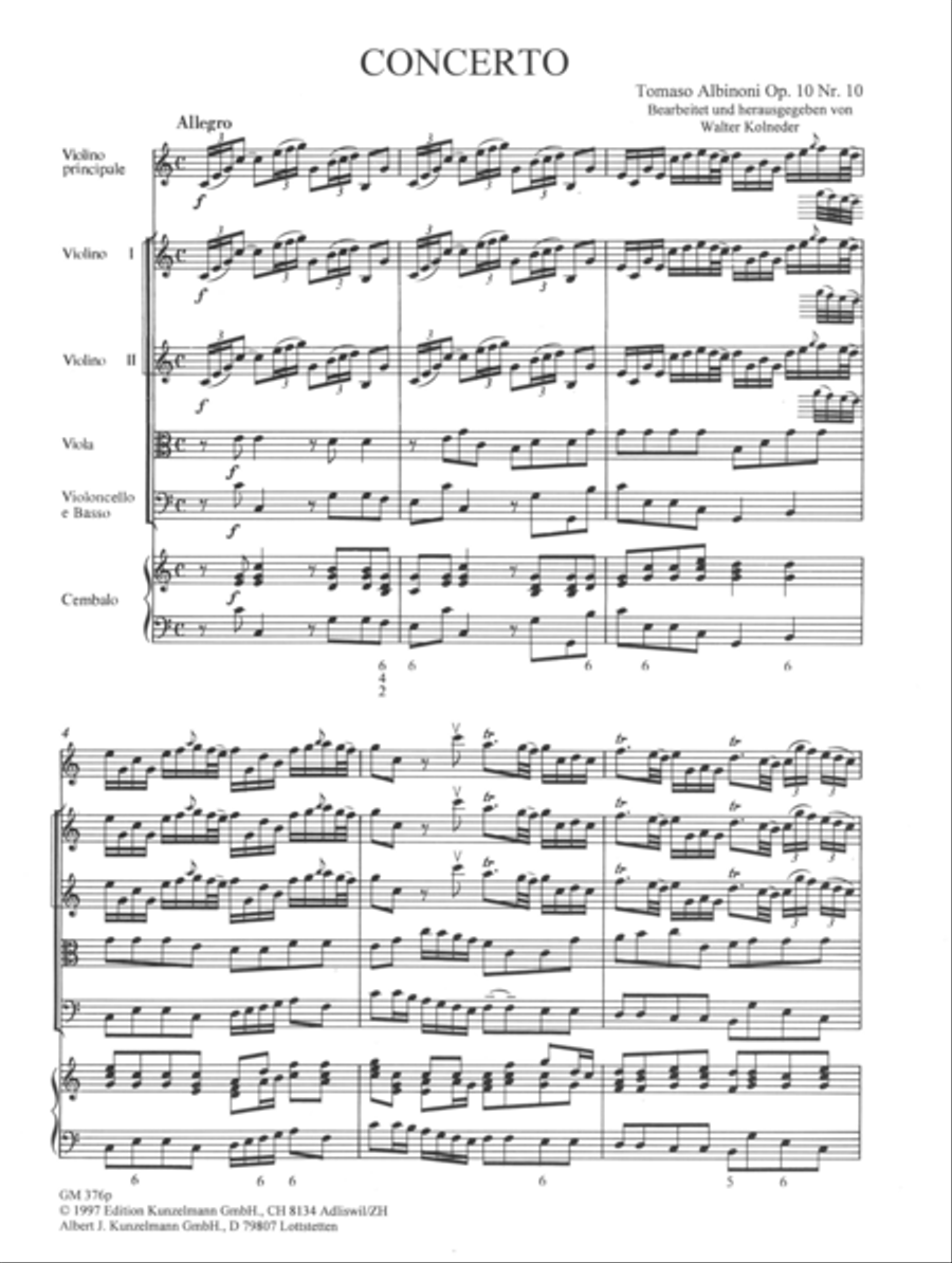 Concerto a cinque Op. 10/10 Violin scores gallery preview page 2
