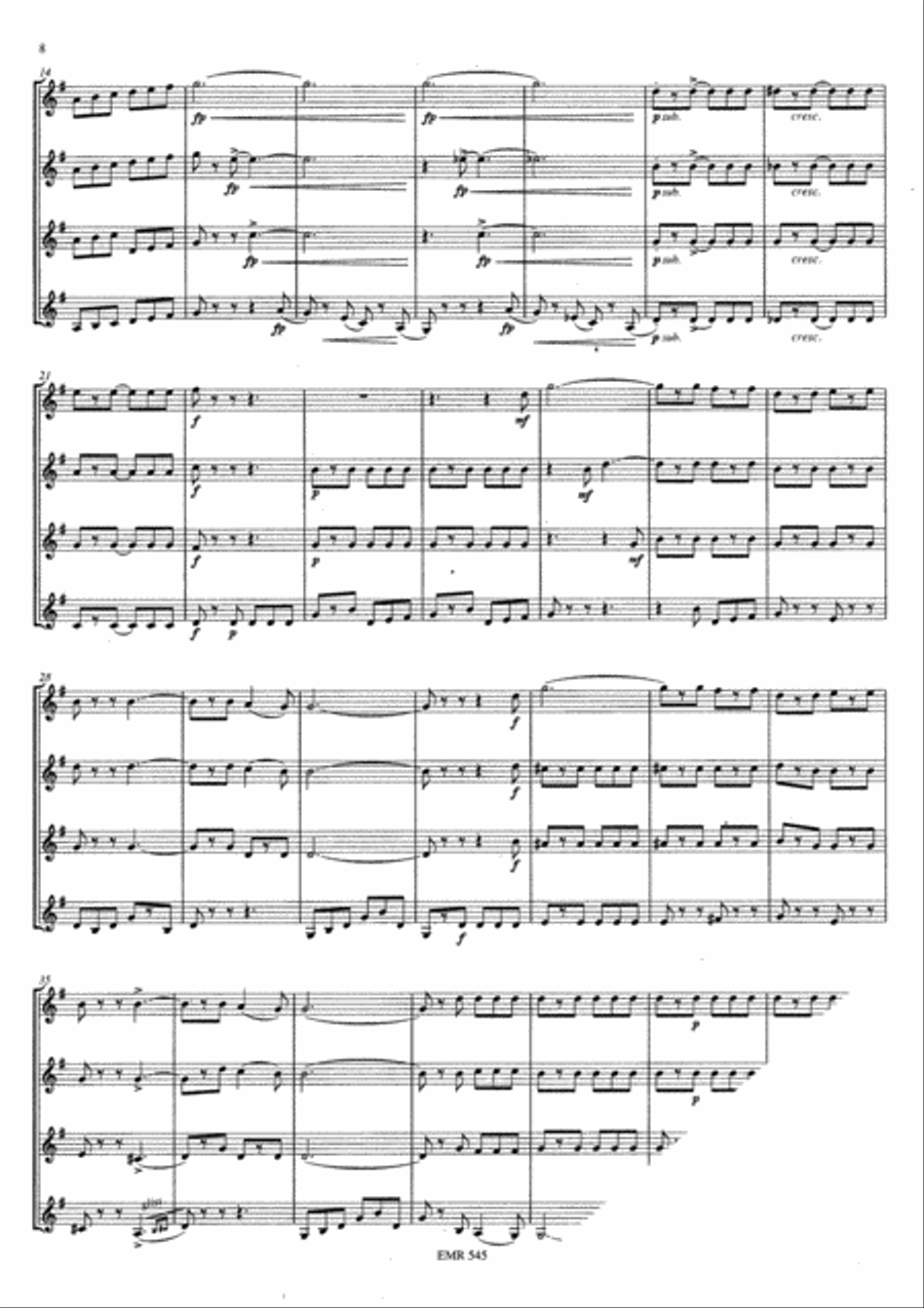3 Traditionals Euphonium Quartet scores gallery preview page 6