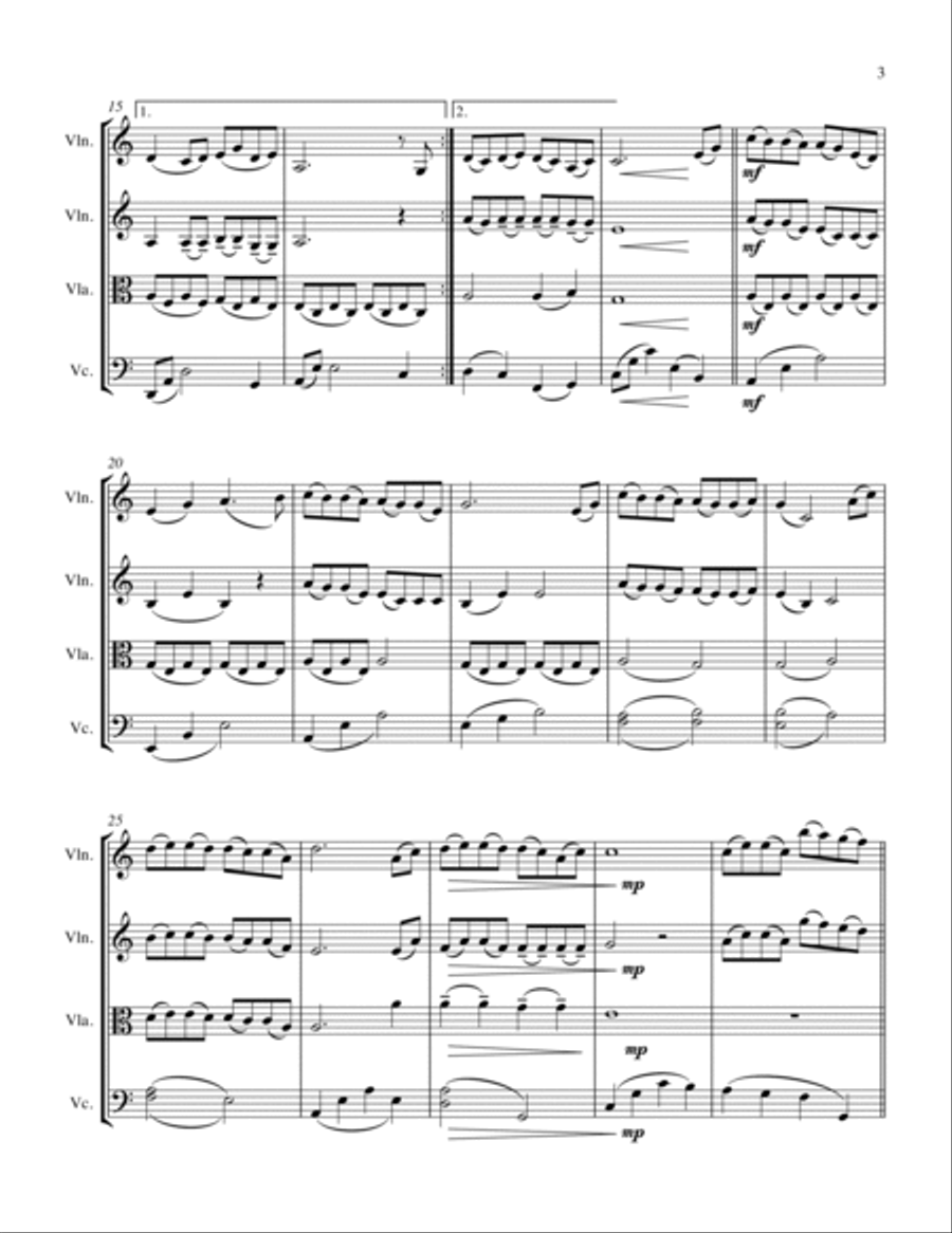 Colors Of The Wind String Quartet scores gallery preview page 5